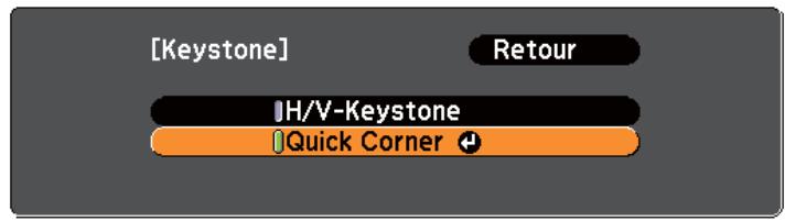 EPSON EB-1960 - Choisissez Quick Corner, puis appuyez sur le bouton []. - 1