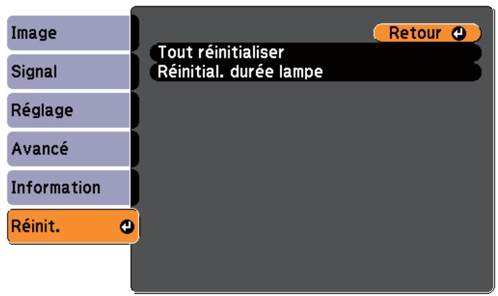 EPSON EB-1960 - Menu Réinit. - 1