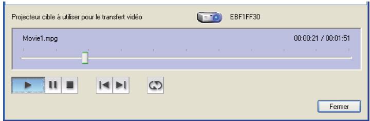 EPSON EB-1960 - Lancez et arrêtez la lecture du fichier video depuis l'écran Mode d'envoi de film. - 1
