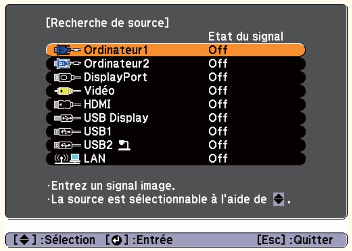 EPSON EB-1960 - Détection automatique des signaux d'entrée et modification de l'image projetée (Recherche de source) - 6