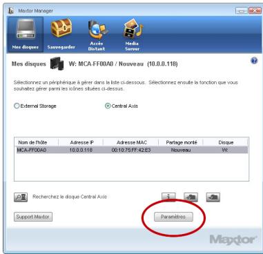MAXTOR CENTRAL AXIS - Configuration du serveur de stockage Central Axis et creation d'un mot de passé administrateur - 1