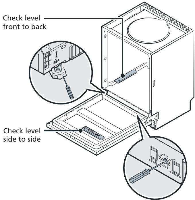 TEKA DFS24650 - Step 5. Levelling the dishwasher - 1