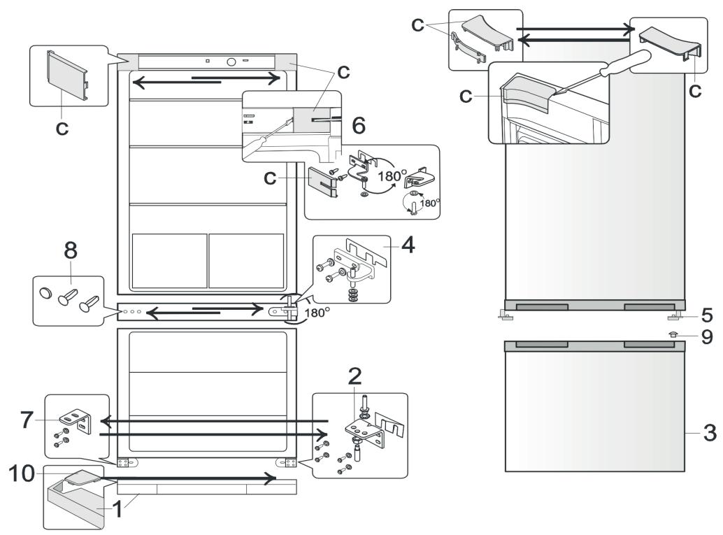 ESSENTIELB ERC150-60I3 - Inversion du sens d'ouverture des portes - 1