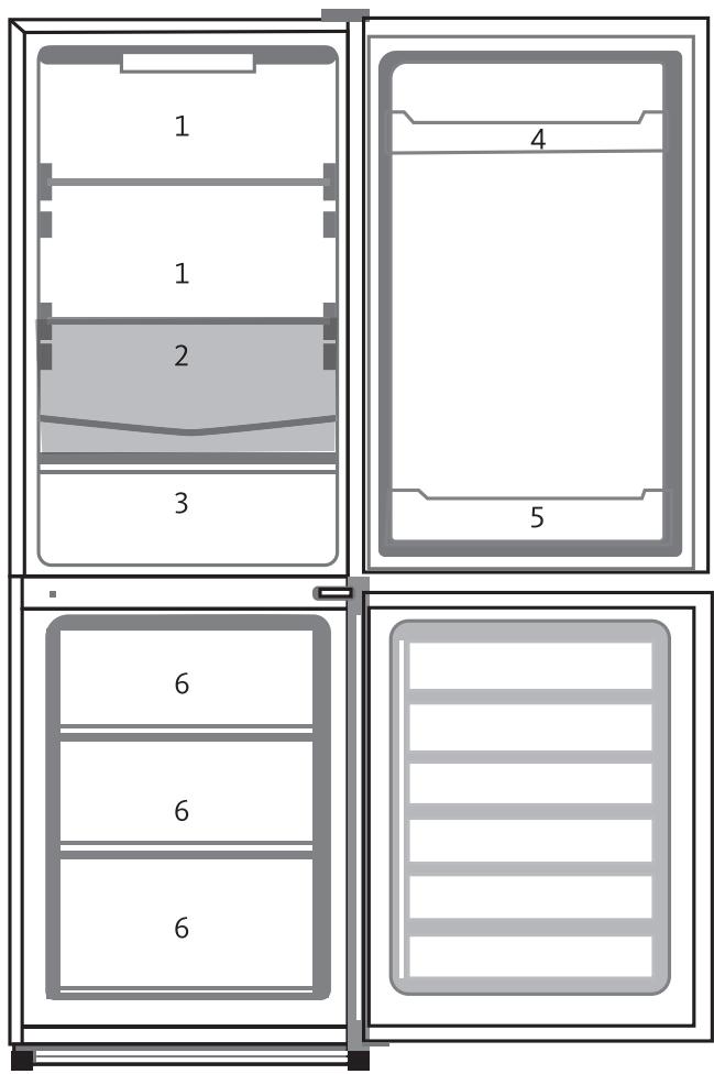 LISTO RCL160-55B2 - STOCKAGE DES DENRÉES DANS LE COMPARTIMENT RÉFRIGÉRATEUR - 1