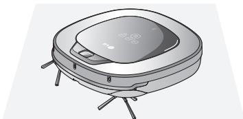 LG VR9627PG - Par un message vocal "les roues ne touchent pas le sol. placez l'aspirateur robot sur un sol plat. - 2