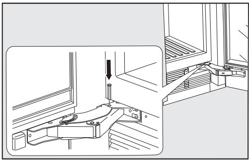 MIELE KF 2901 VI - Limiter l'angle d'ouverture de la porte - 2