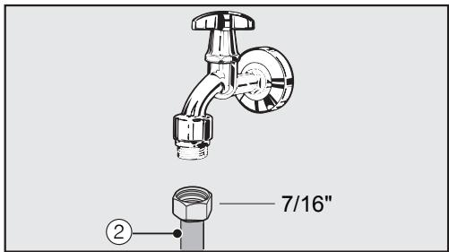 MIELE KF 2901 VI - Fixation du tuyau d'eau à l'applaireil - 2