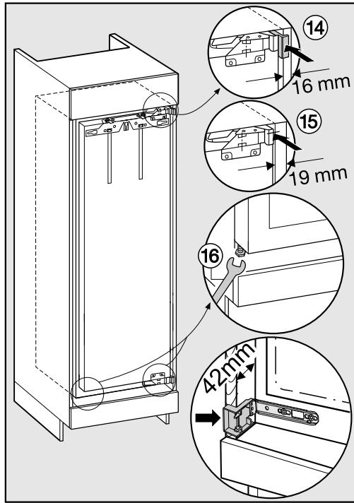MIELE K 36683 IDF - Uniquement pour les parois de meuble de 16 mm d'épaisseur : - 4