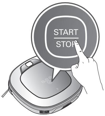 LG VR7426RR - Utilisation des boutons de l'aspirateur robot - 1