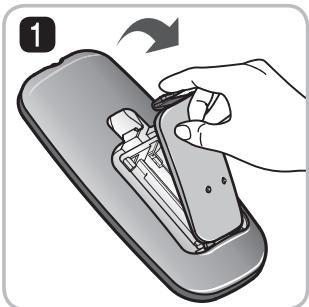 LG VR7426RR - Mise en place des piles dans la télécommande - 1