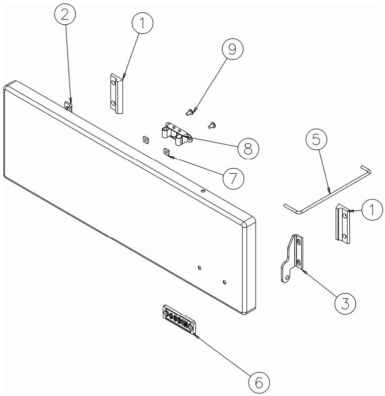 GODIN ARPEGE 230154 - Éclate et nomenclature du panneau porte four - 2