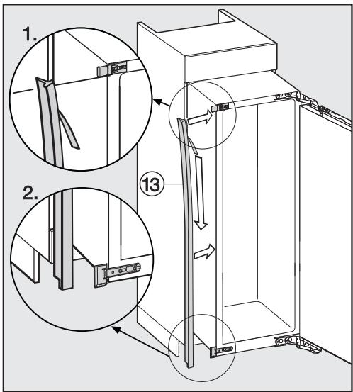 MIELE K 36483 IDF - Uniquement pour les parois démeublées de 16 mm d'épaisseur : - 3