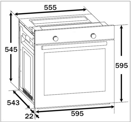 BOMANN EBO7906 - Cabinet opening and appliance dimensions - 1