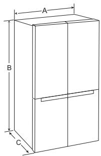 LG GSLV80MCLF - Dimensions et espaces - 1