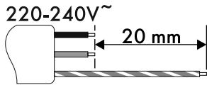 220-240V~ 20 mm