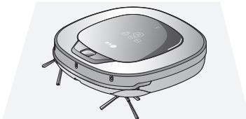 LG VR8604PR - VR8604PR - Par un message vocal "les roues ne touchent pas le sol. placez l'aspirateur robot sur un sol plat. - 2