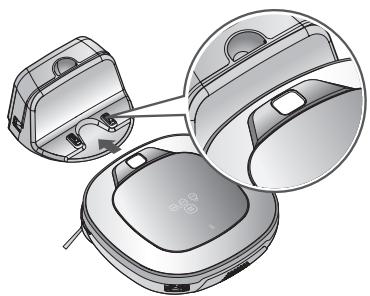 LG VR8604PR - VR8604PR - Lorsqu'un message vocal est émis "la batterie est faible. placez l'aspirateur robot sur sa base de chargement. - 1
