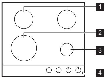 ZANUSSI ZGGN645K - Description de la TABLE de cuisson - 1