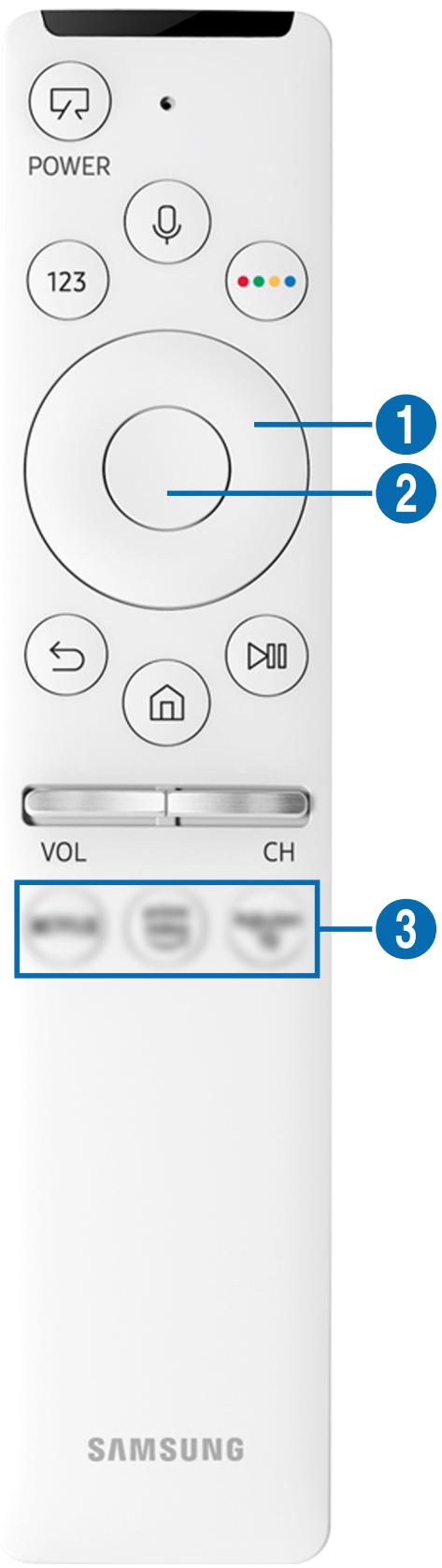 SAMSUNG UE43AU7105  -  UE43RU7105 -  UE50AU7105 -  UE50RU7105 -  UE65AU7105 -  UE75AU7105 -  UE85AU7105 - À propos de la samsung smart remote (téléviseurs UHD et modèle Q50R) - 3