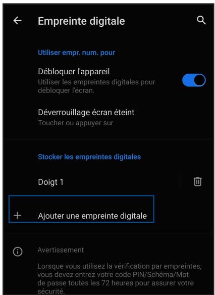 ASUS ZENFONE 8 FLIP - Configurer votre empreinte digitale à partir du menu des paramètres - 2