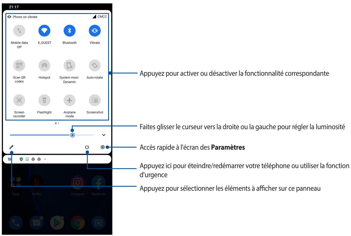 ASUS ZENFONE 8 FLIP - Réglages rapides - 1