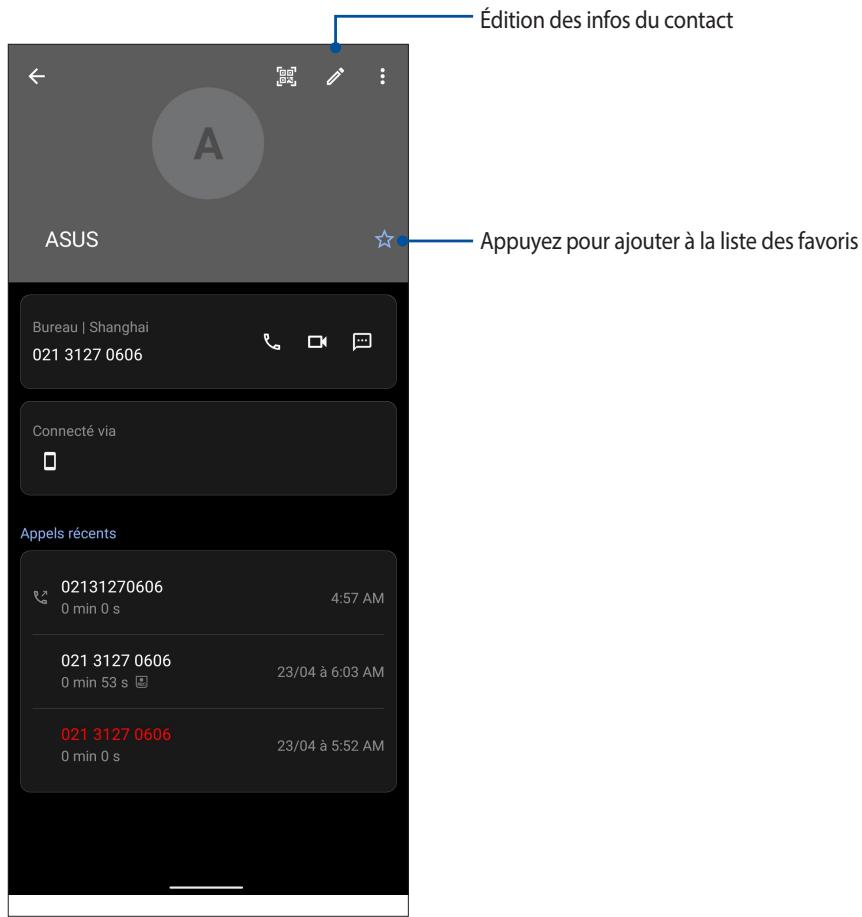 ASUS ZENFONE 8 FLIP - Personnaliser le profil d'un contact - 1