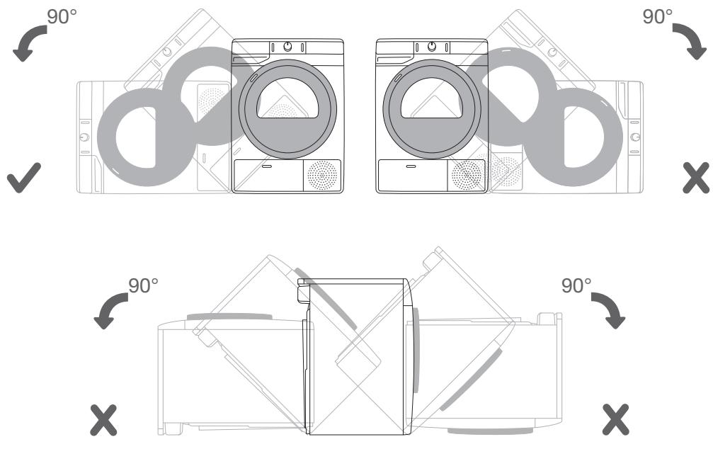 GORENJE D7565L - Ouverture du hublot du sèche-linge (vue de dessus) - 2
