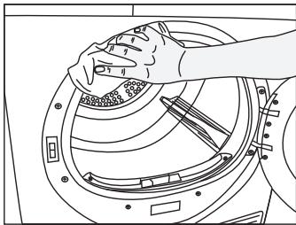 BEKO DPU7404XE - Per pulire il filtro anti-pelucchi: - 5