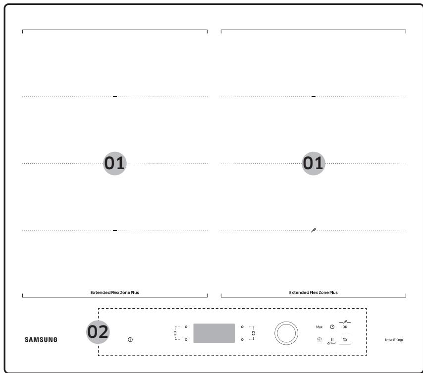 SAMSUNG NZ64B7799KK/U1 - Zones de cuisson - 1