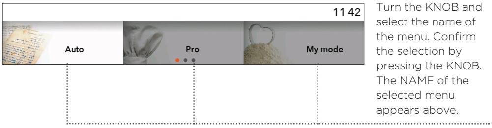 GORENJE BCMS598S19X - BCMS598S19X - SELECTING THE MAIN MENUS FOR BAKING AND SETTINGS - 1