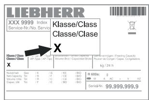 LIEBHERR GGU 1500 - Classe climatique - 1
