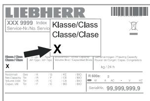LIEBHERR GGPv 6577  -  GGPv 6570 - Classe climatique - 1