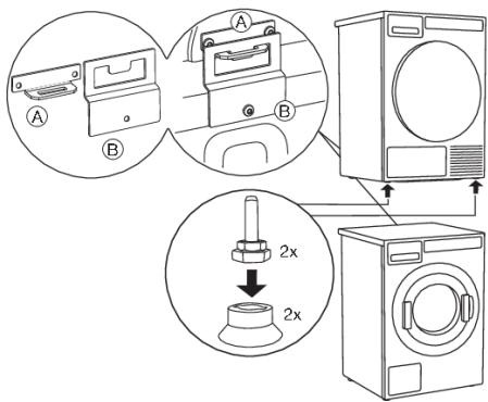 ASKO TDC1772C.T - TDC1772CC.S - TDC1772C.T - Pose en colonne sur un lave-linge - 1