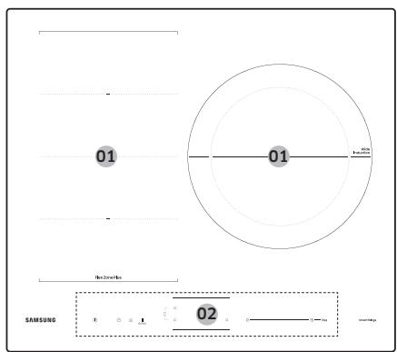 SAMSUNG NZ64B6058KK/U1  -  NZ64B6056GK/U1 - Zones de cuisson - 3