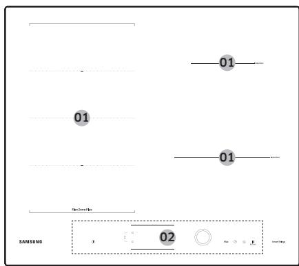 SAMSUNG NZ64B6058KK/U1  -  NZ64B6056GK/U1 - Zones de cuisson - 2