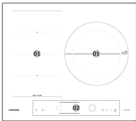 SAMSUNG NZ64B6058KK/U1  -  NZ64B6056GK/U1 - Zones de cuisson - 4