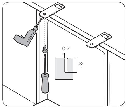 SAMSUNG DW60R7050FS - DW60R7050FW - Au plan de travail à l'aide des équerres - 3
