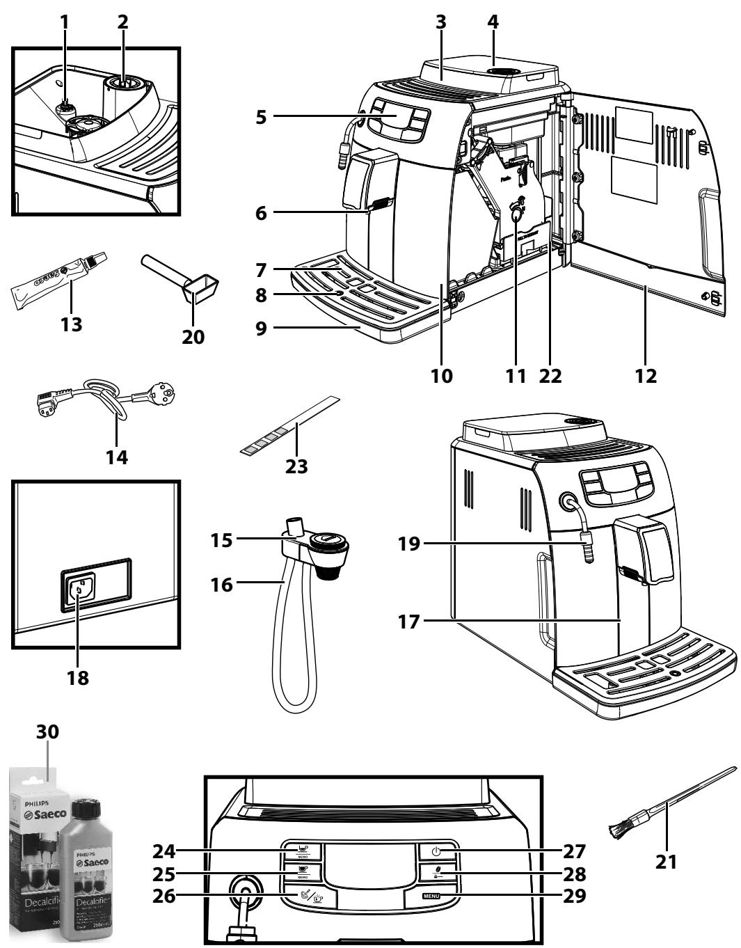 SAECO INTELIA HD8752 - Vue d'ensemble du produit - 1