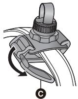 PANASONIC HX-A1 - Plier la bande vers l'intérieur comme indiqué sur le schéma, et la fixer à l'aide de l'attache par crochet et boute ⑨ de celle-ci. - 1