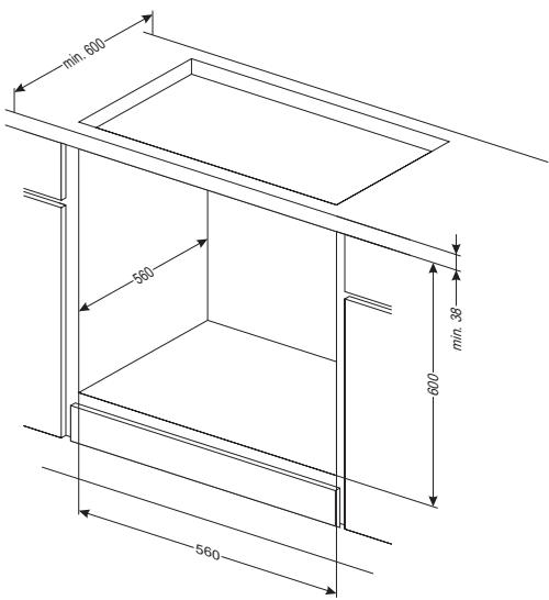 AMICA EB7541W - Installation du four. - 1