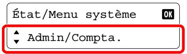 État/Menu système ▲ Admin/Compta.