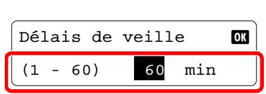 Délais de veille (1 - 60) 60 min