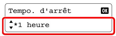 Tempo. d'arrêt *1 heure