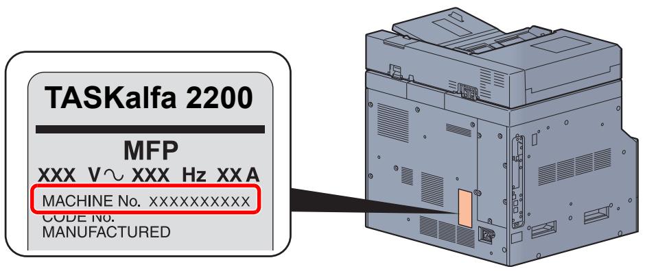 TASKalfa 2200 MFP XXX V~ XXX Hz XX A MACHINE No. xxxxxxxxxxxx CODE NO. MANUFACTURED