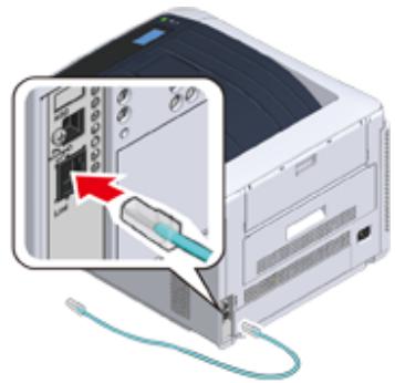 OKI C824N - Connexion d'un câble du réseau LAN - 2
