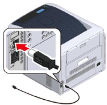 OKI C824N - Connexion d'un câble USB - 2