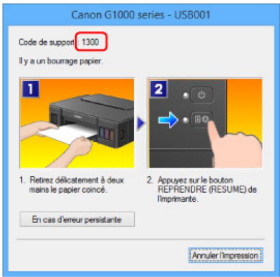CANON G1520 - Contrôle 7 Si vous imprimez à partir de l'ordinateur, redémarrez-le. - 2