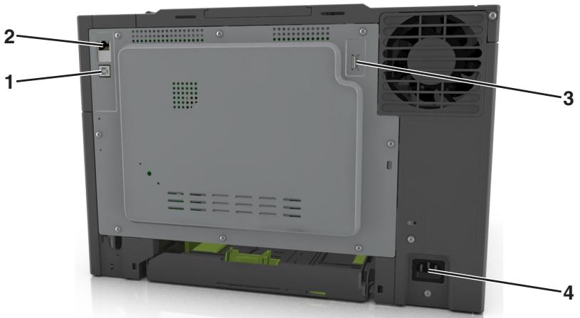 LEXMARK CS417DN - Connexion des câbles - 1