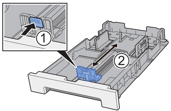 KYOCERA ECOSYS P5021CDN - Régler le guide de la longueur du papier jusqu'au format de papier désiré. - 1