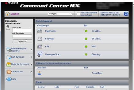 KYOCERA ECOSYS P5021CDN - Effectuer des opérations à distance (command center RX) - 1